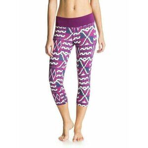 Roxy Women's Purple Combo Own It Dry Flight Active Capri Pants $52 Size M